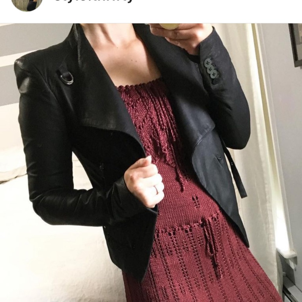 Helmet Lang sample leather jacket. Butter soft, sexy cut. Size XS.